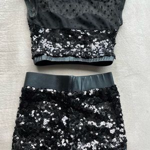 A Wish Come True Sequin Crop Short Set